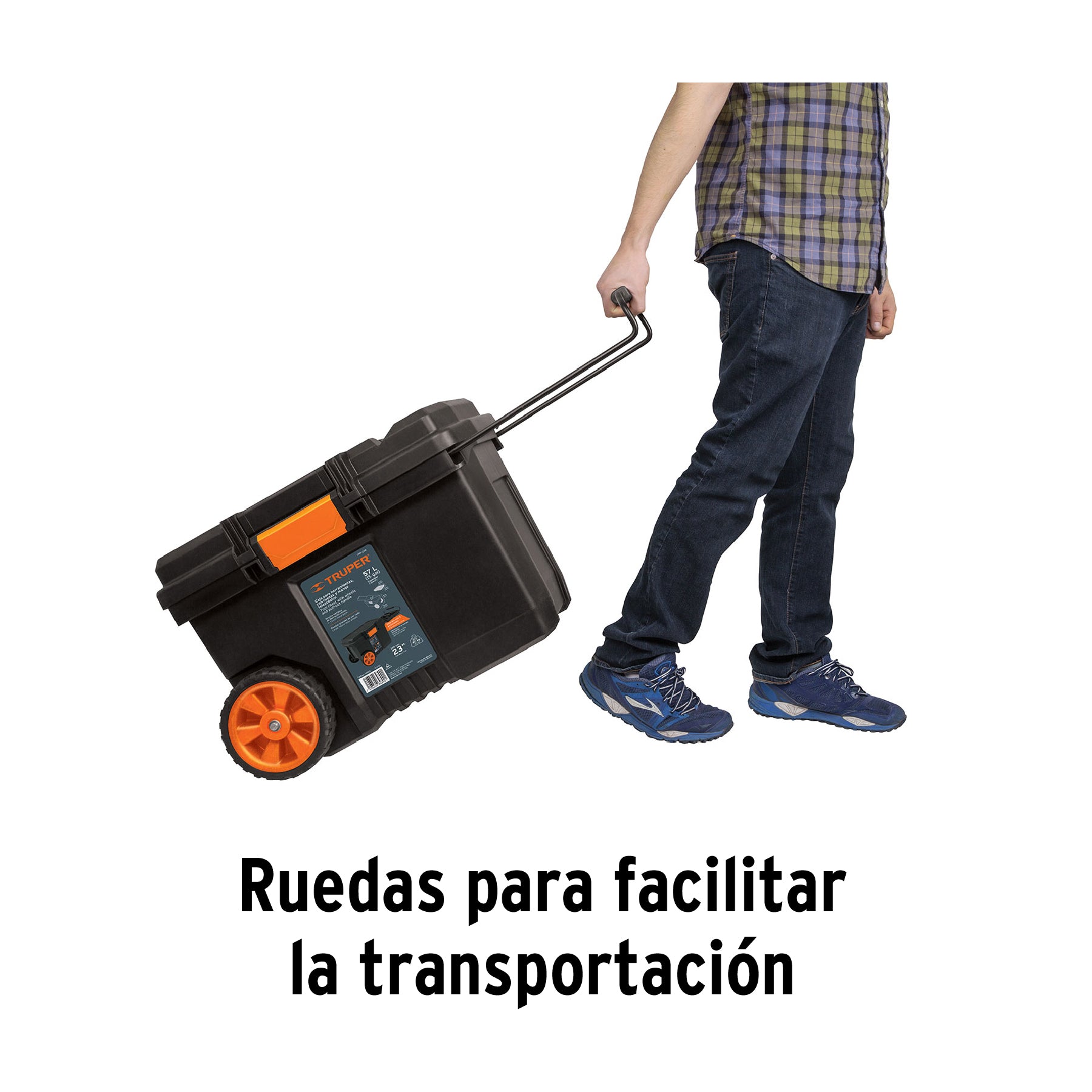 Caja herramienta, plástica, 23", con ruedas