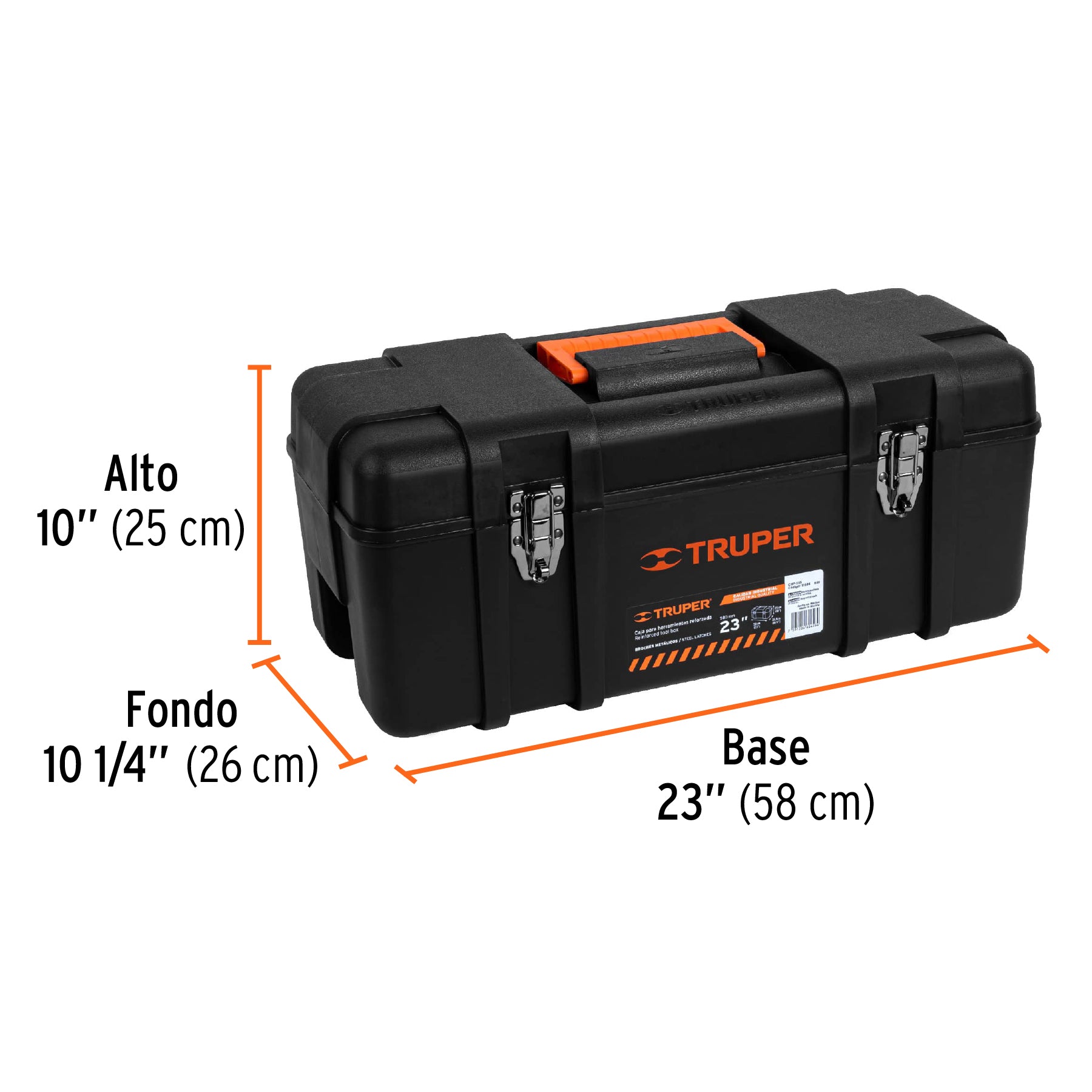 Caja para herramienta, plástica de 23", industrial
