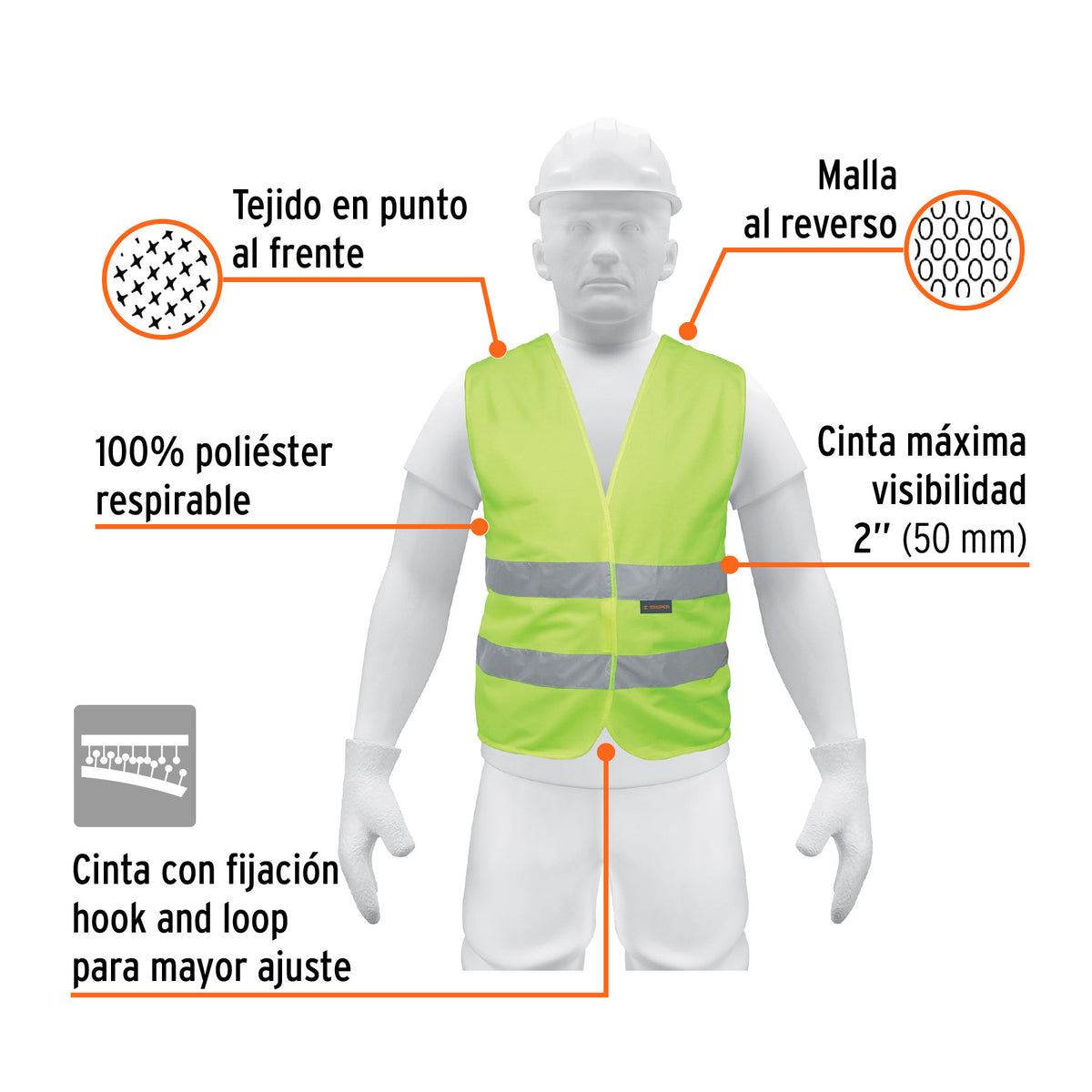 Chaleco de seguridad, alta visibilidad, verde