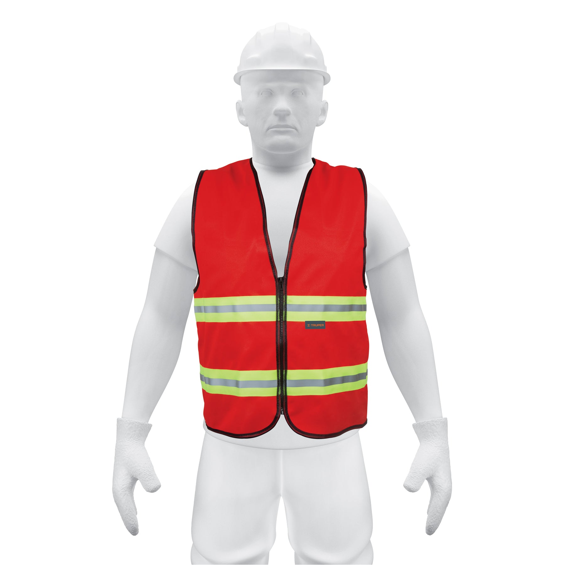Chaleco seguridad, alta vis,cierre, rojo