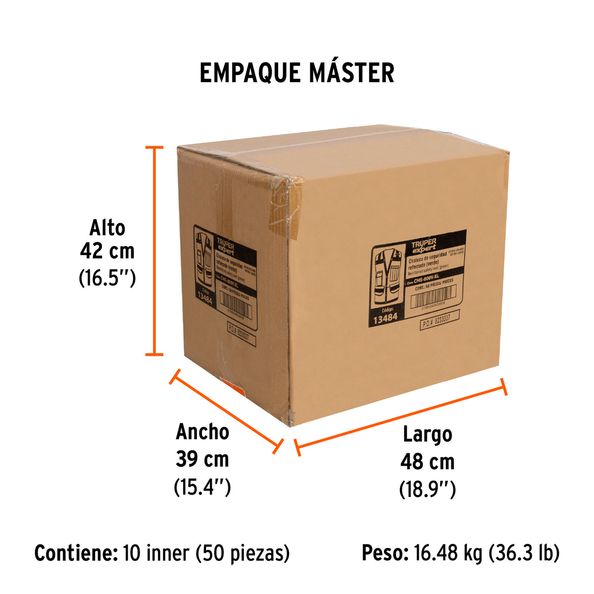 Chaleco seguridad reforzado, con bolsas, verde, extra grande