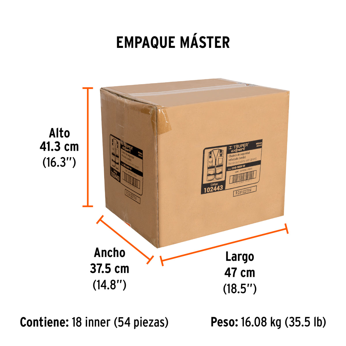 Chaleco de seguridad de alta visibilidad, verde, mediano