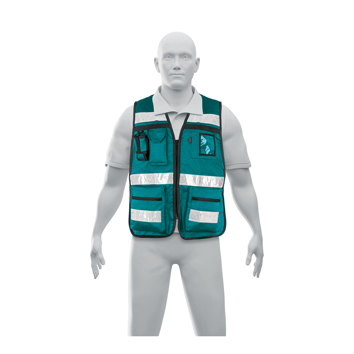 Chaleco brigadista con cintas reflejantes, color verde