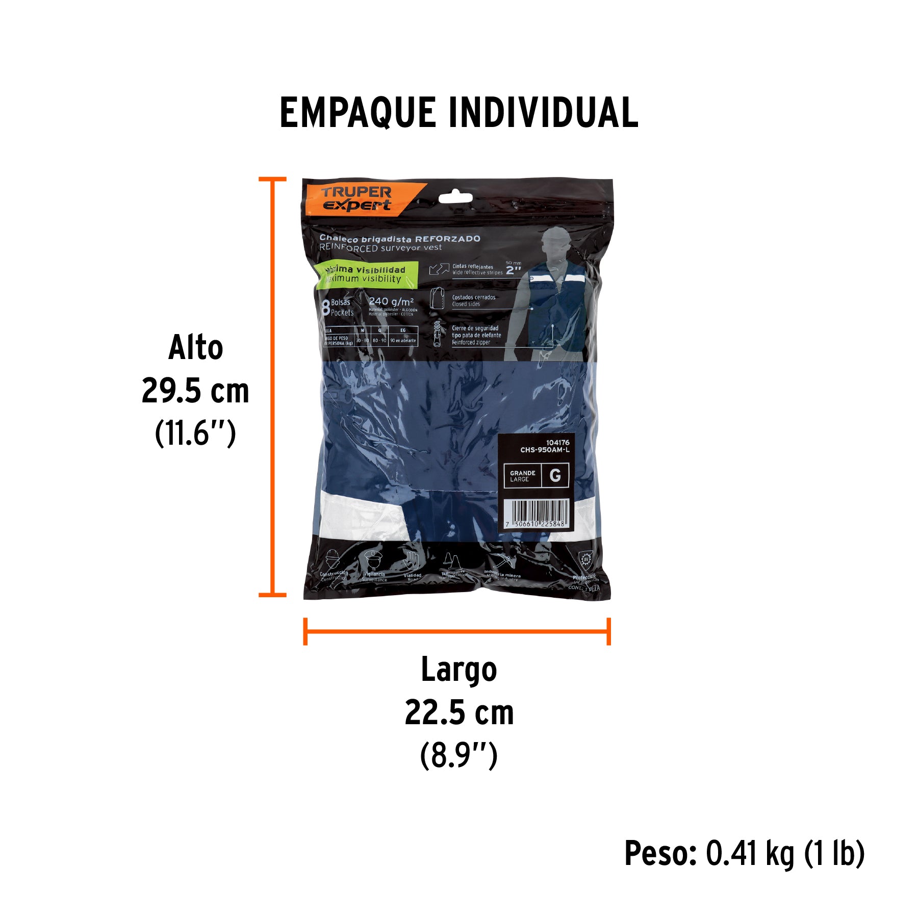 Chaleco brigadista reforzado, azul marino, G, TRUPER EXPERT