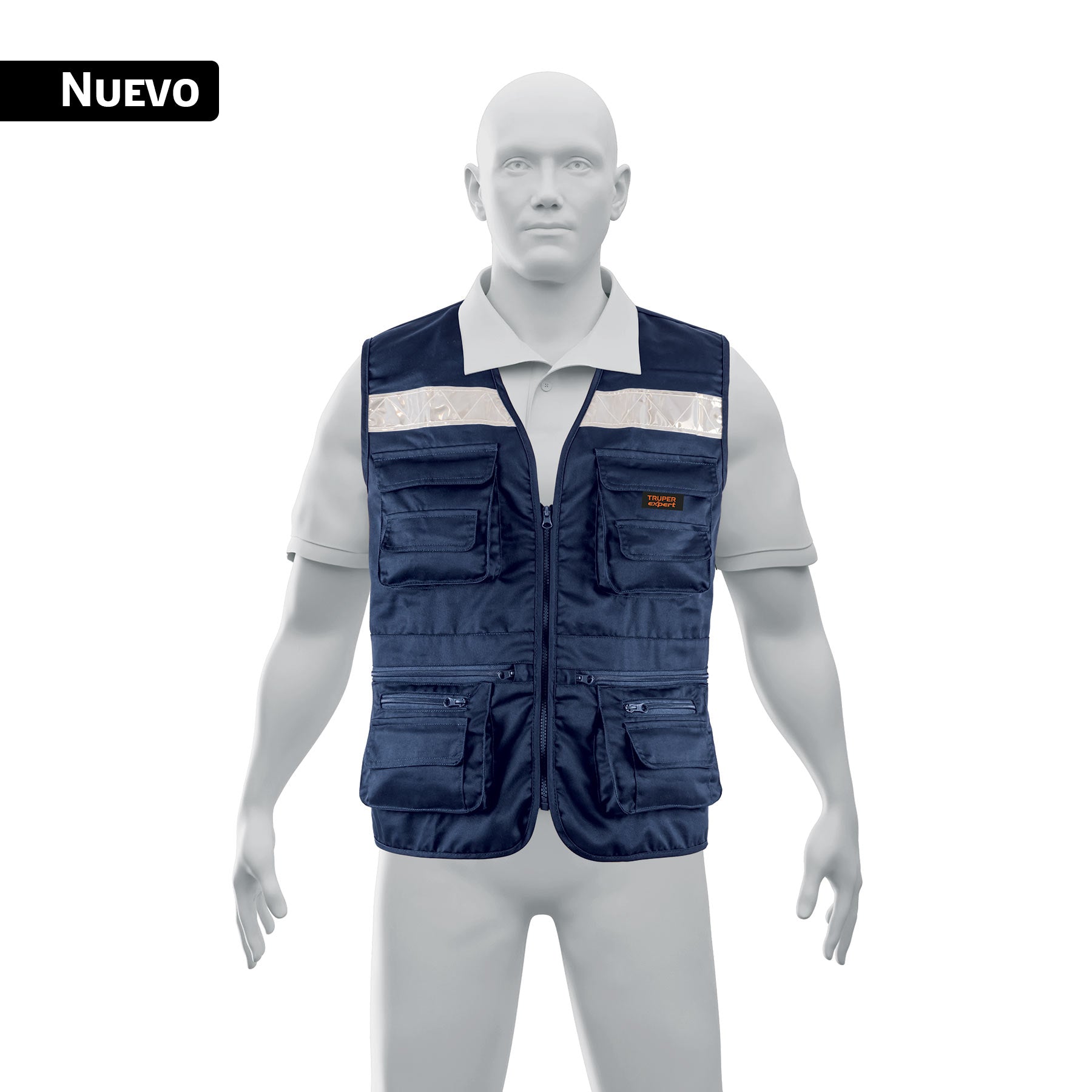 Chaleco brigadista reforzado, azul marino, XG, TRUPER EXPERT