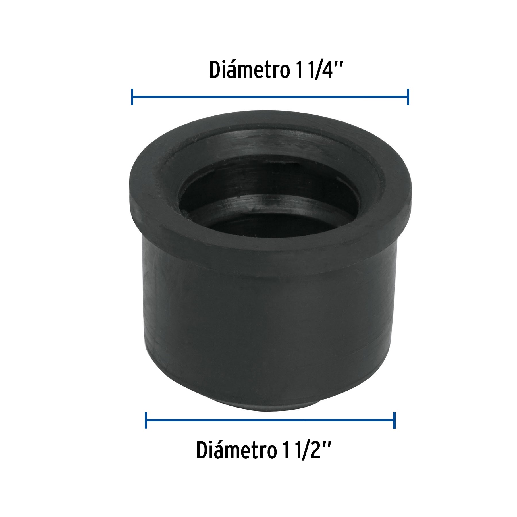Chupón de hule negro, 40-32mm