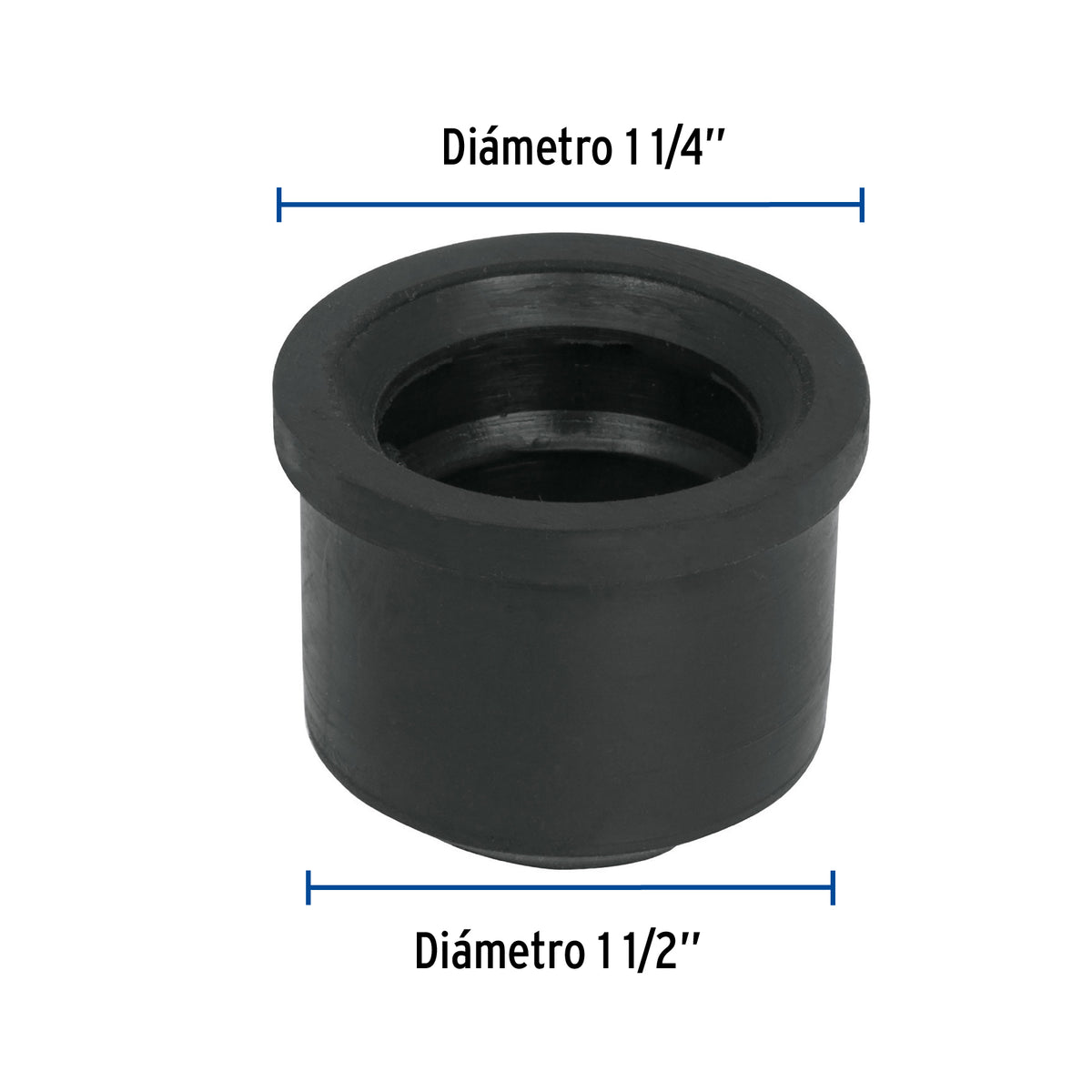 Chupón de hule negro, 40-32mm
