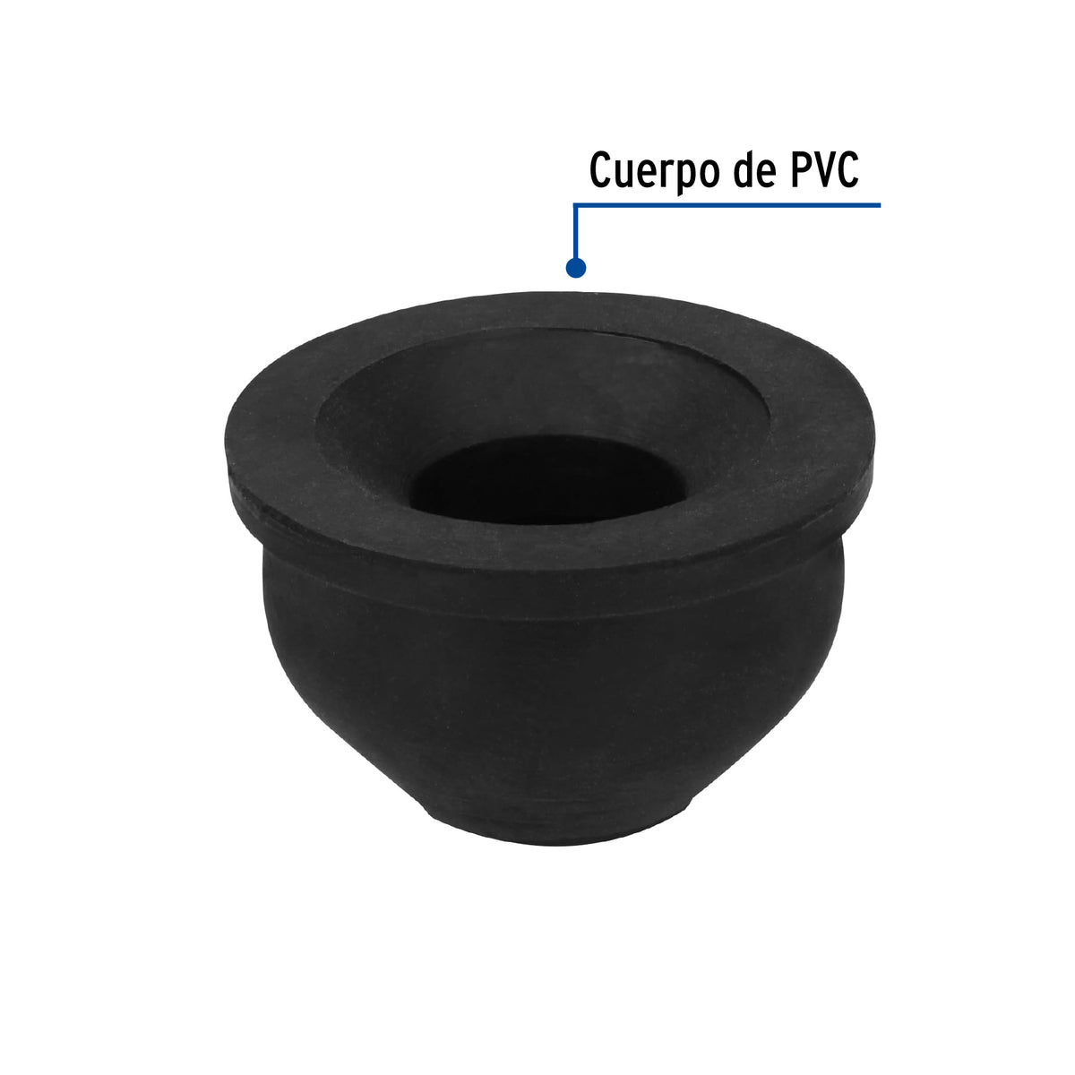 Chupón de hule negro, 50-32mm