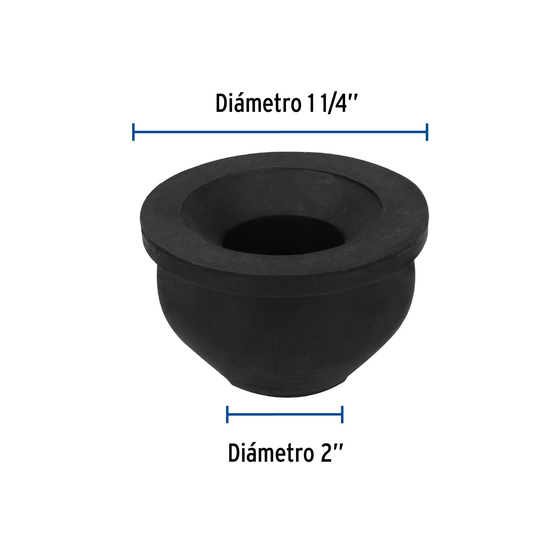 Chupón de hule negro, 50-32mm