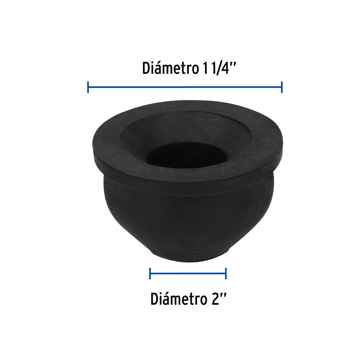 Chupón de hule negro, 50-32mm