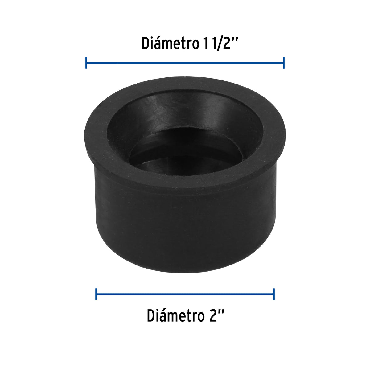 Chupón de hule negro, 50-40mm