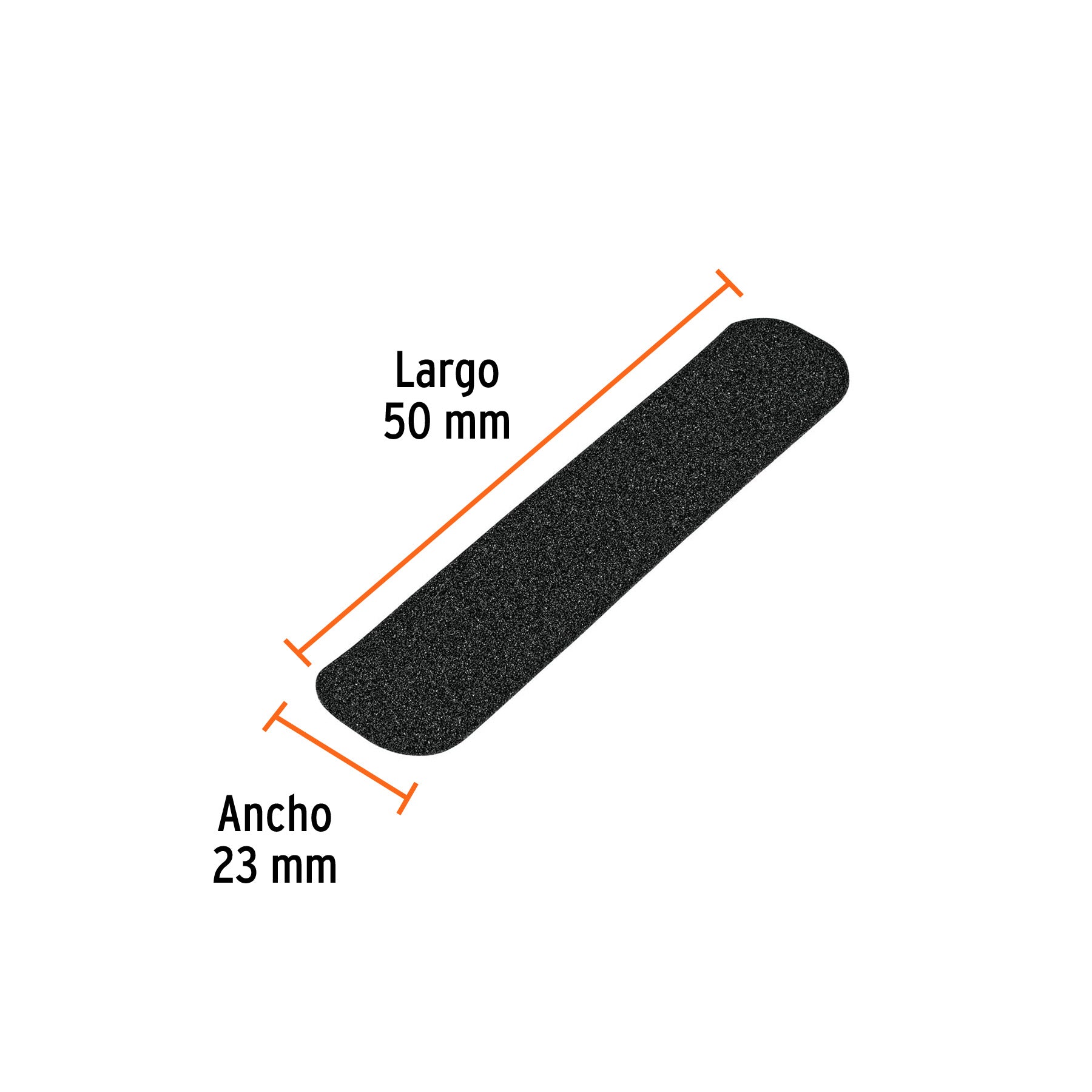 Tiras antiderrapantes con abrasivo, 50 mm, negras, 6 pzas