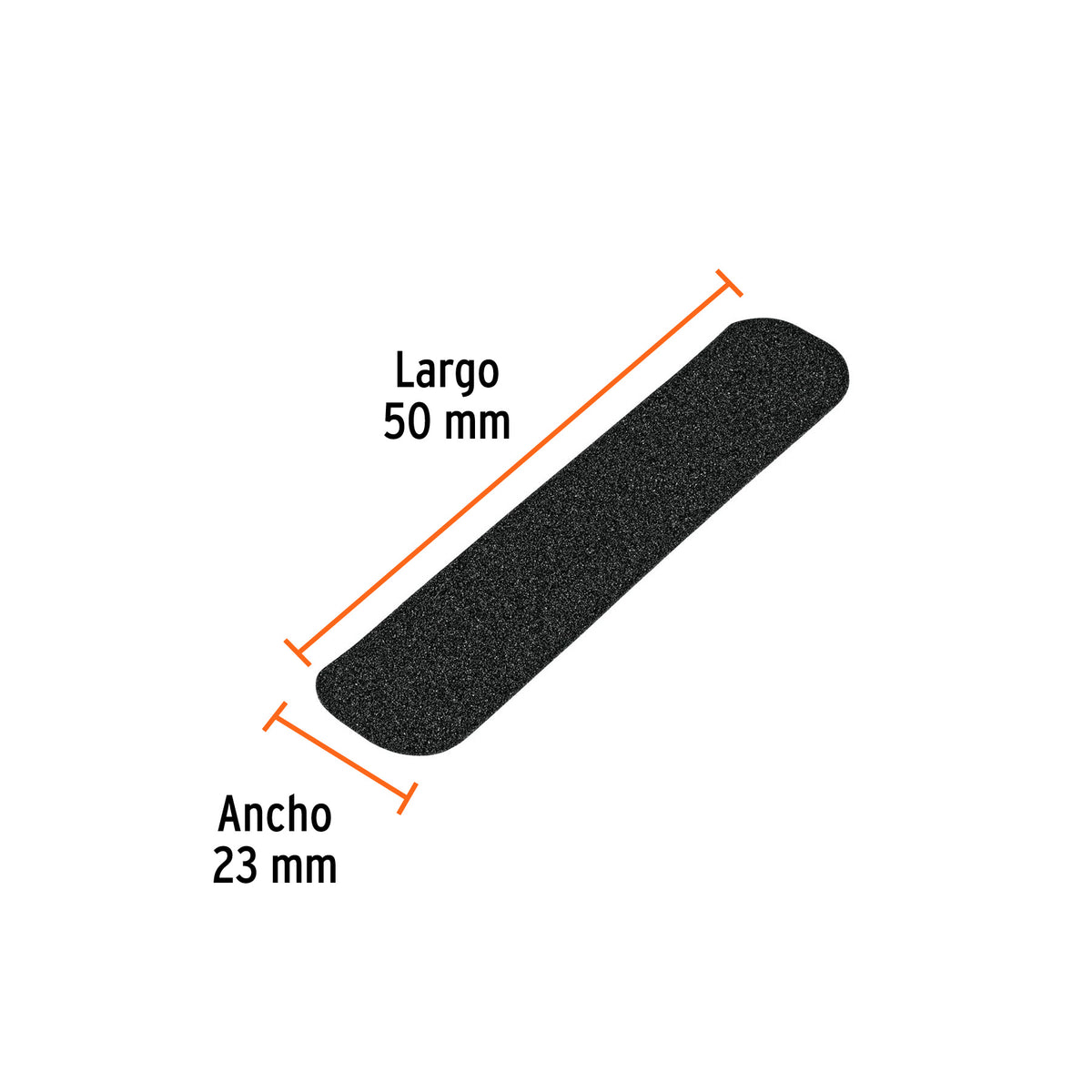 Tiras antiderrapantes con abrasivo, 50 mm, negras, 6 pzas