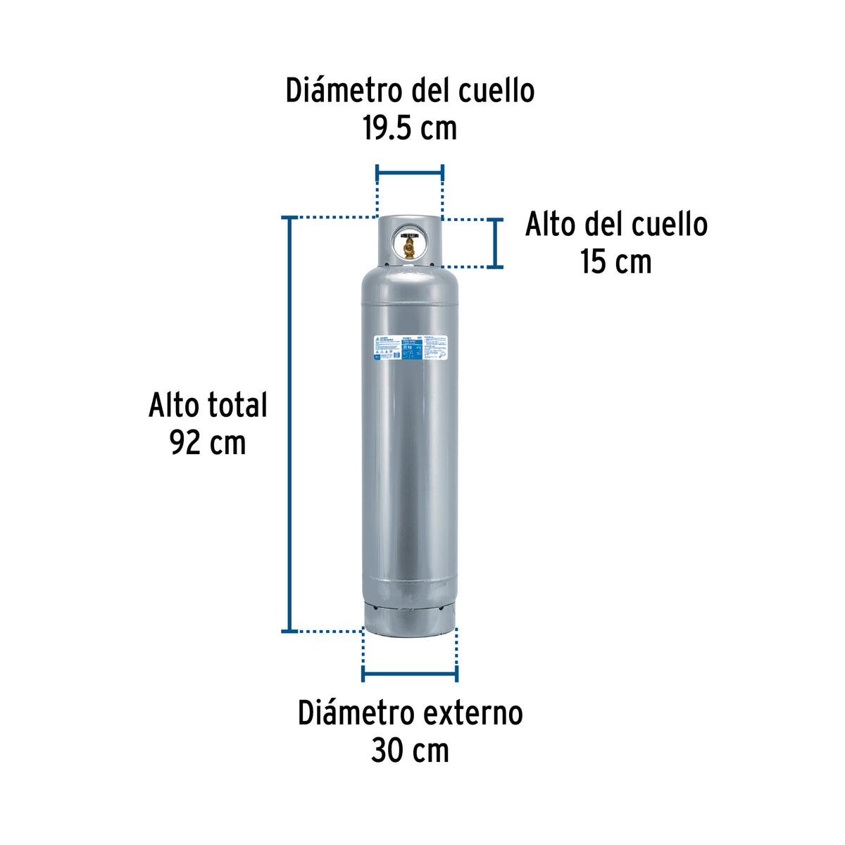 Cilindro portátil para gas LP, 30kg (66lb) Foset