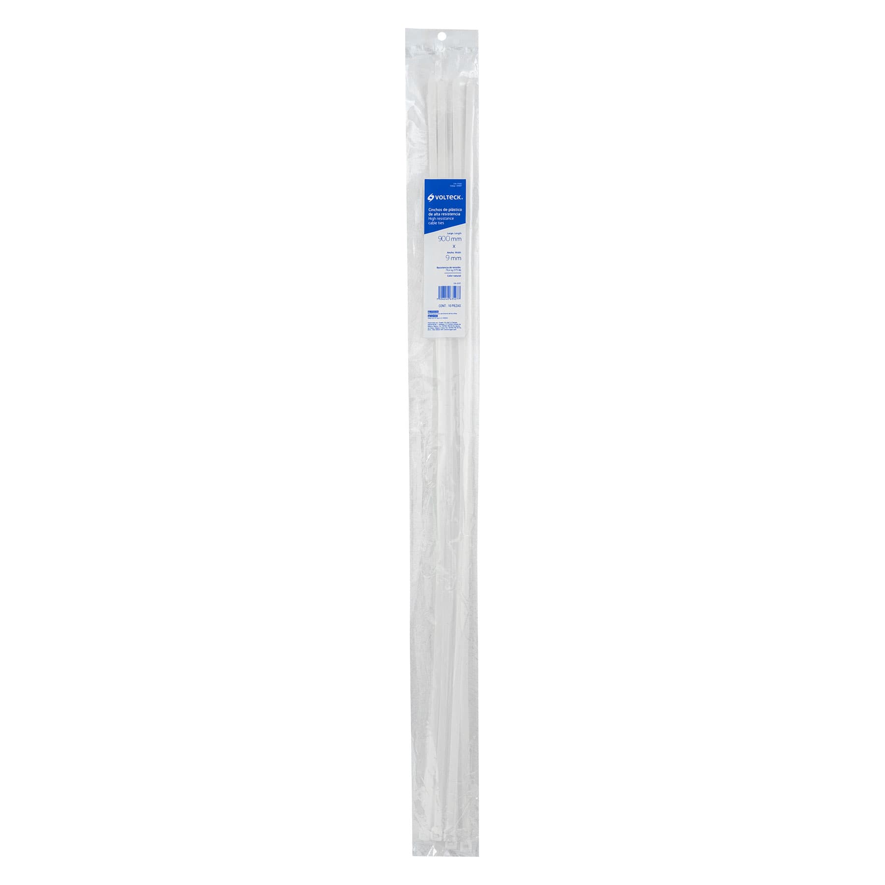 Cincho plástico, 120 lb, 75 cm, bolsa con 10 piezas