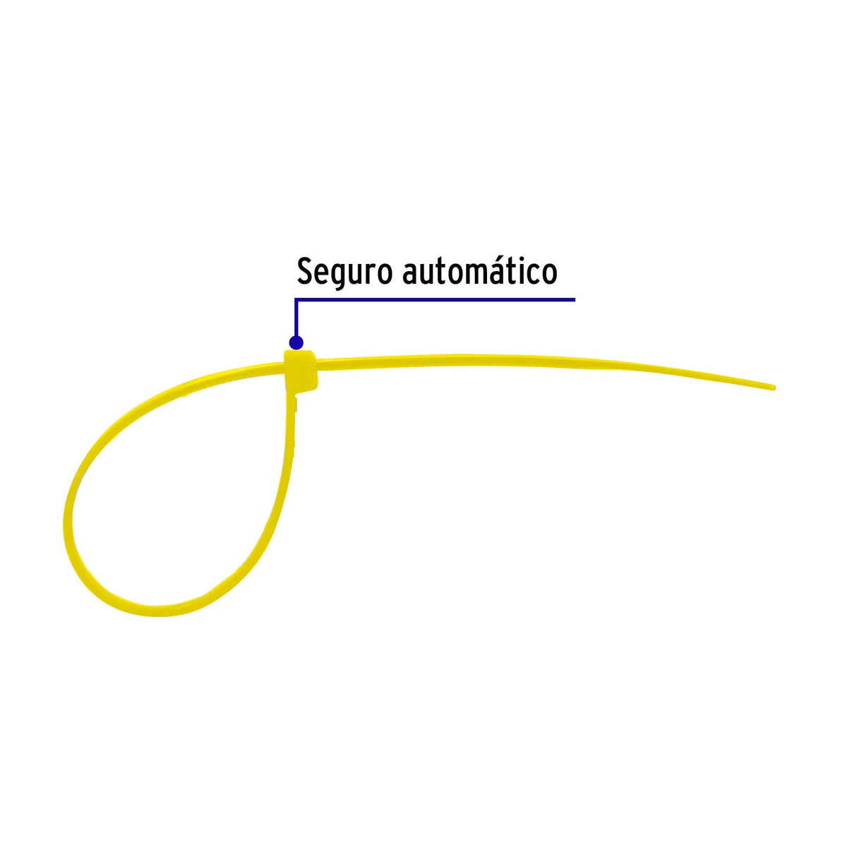 Cincho plástico amarillo 18 lb, 10 cm bolsa con 100 piezas