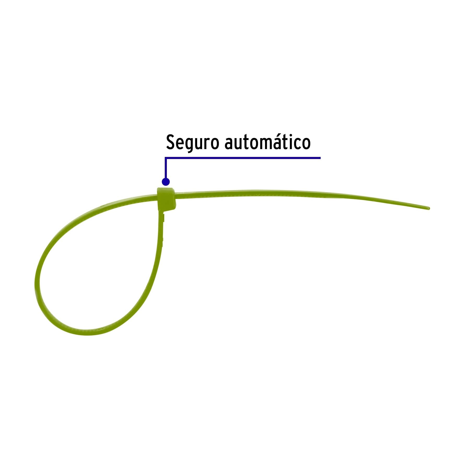 Cincho plástico verde 40 lb, 15 cm bolsa con 50 piezas