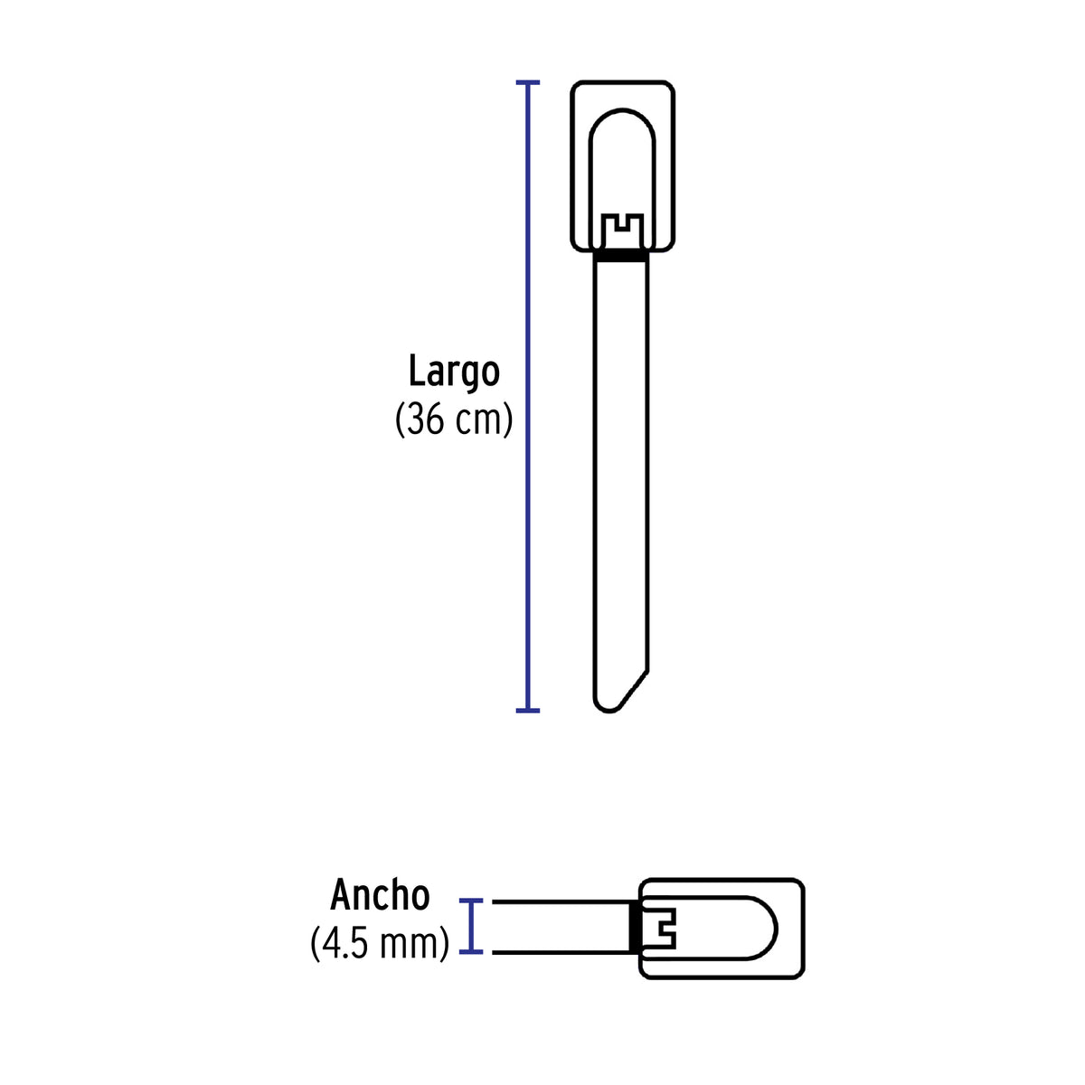 Cincho de acero inoxidable 36 cm, 200 lb, 10 pzas