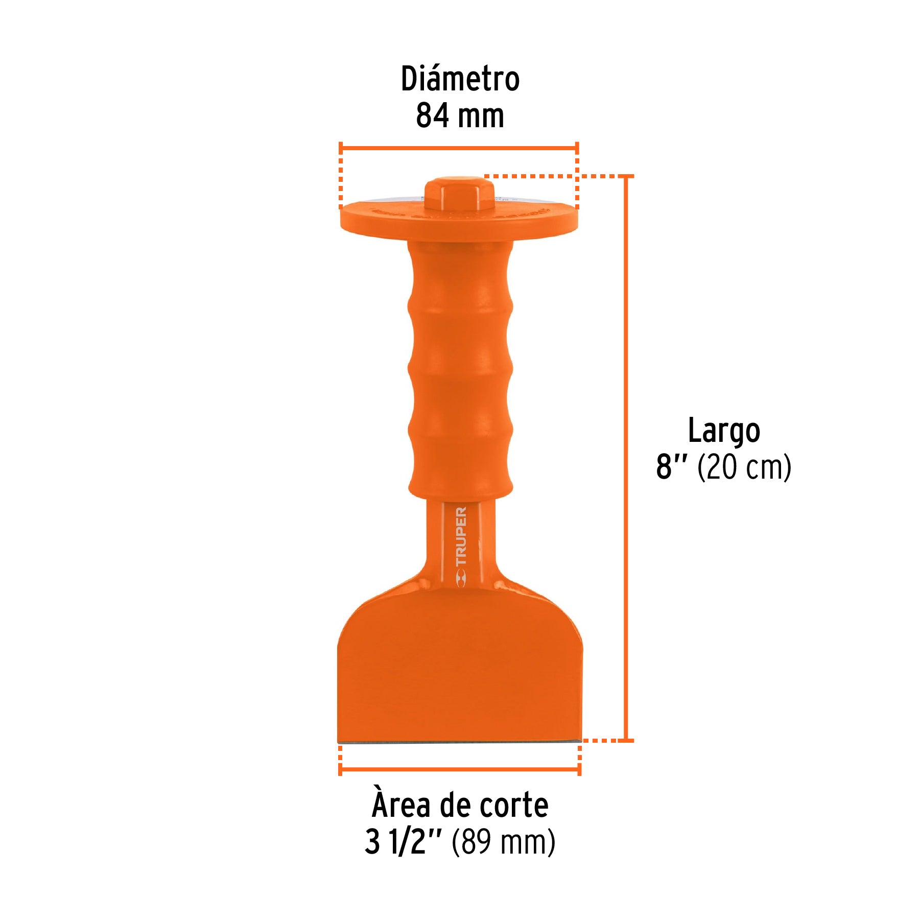 Cincel ladrillero, 3-1/2 x 8", con grip