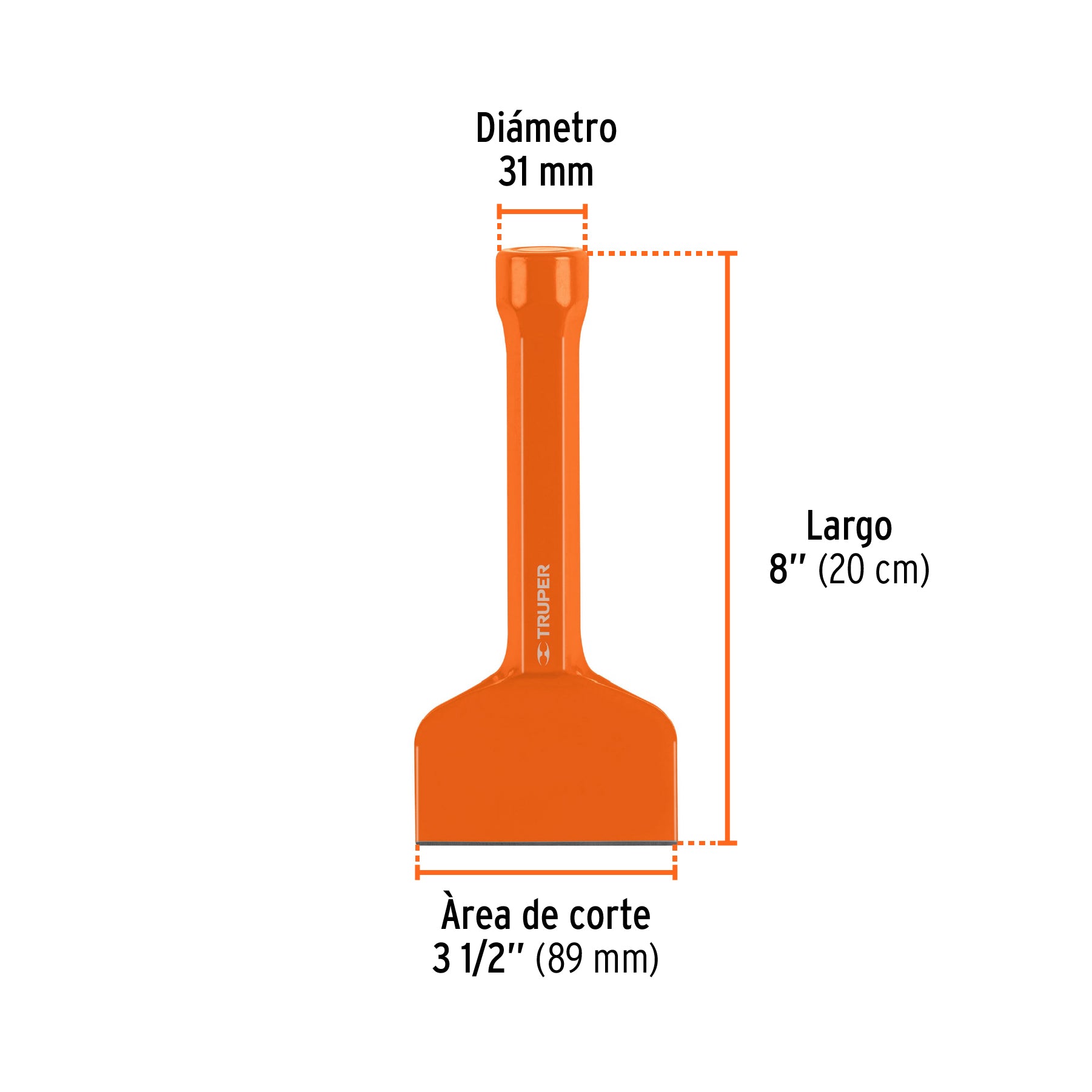 Cincel ladrillero, 3-1/2 x 8"