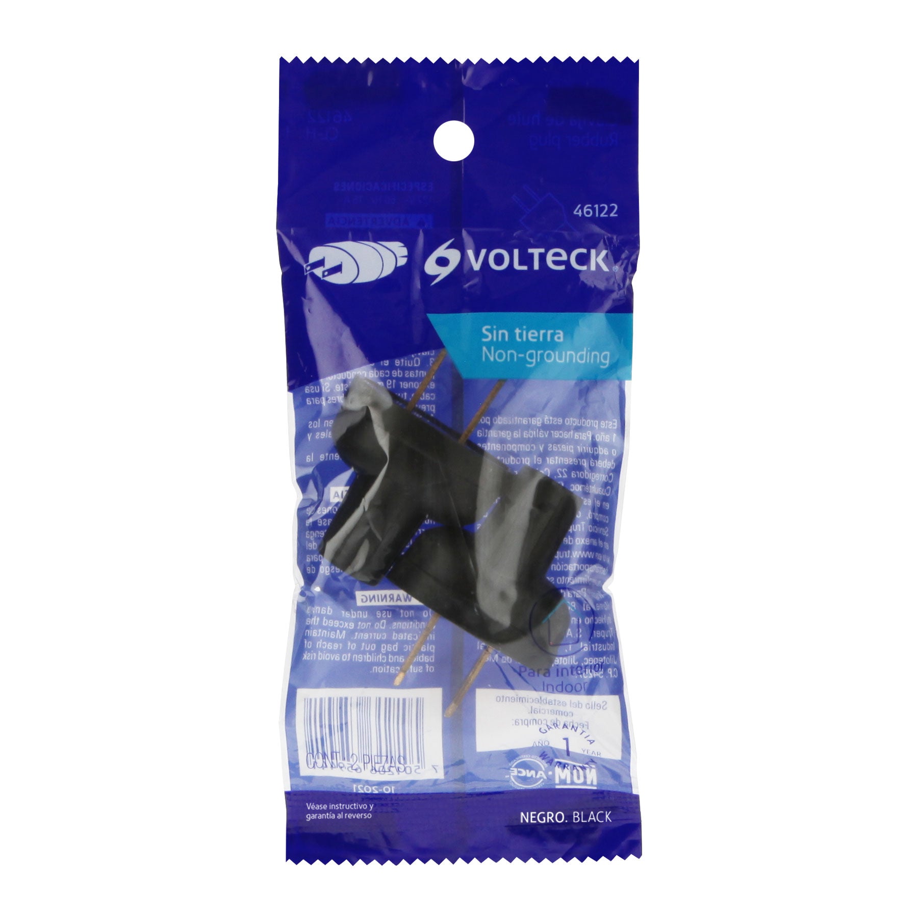 Clavija de hule, bolsa con 2 pzas, Volteck