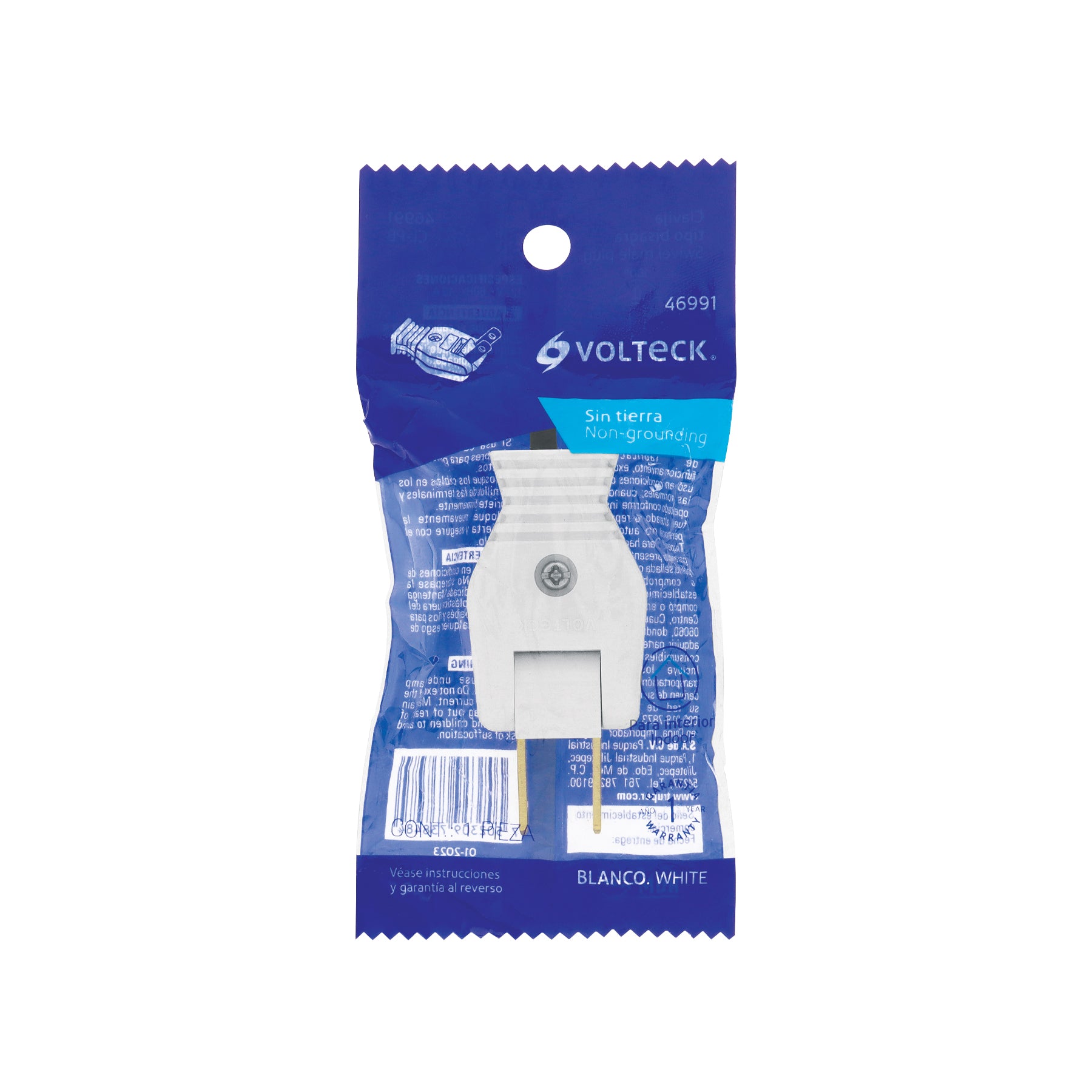 Clavija sencilla tipo bisagra, Volteck