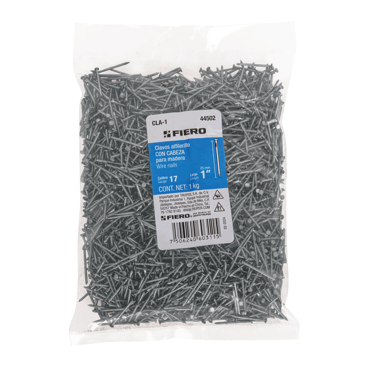 Clavo alfilerrillo 1", bolsa de 1 kg