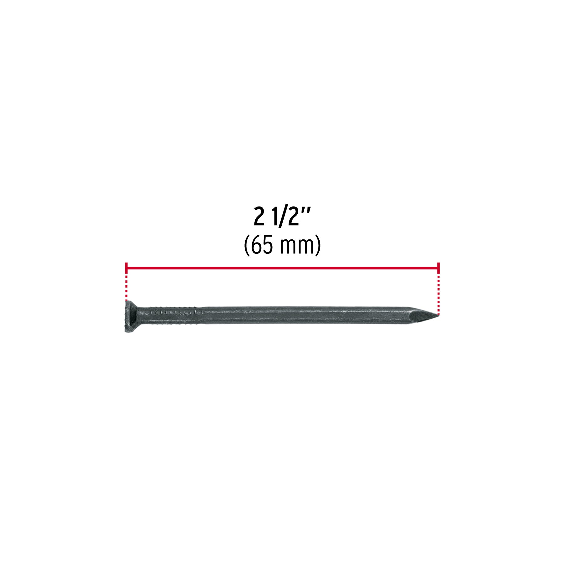 Clavos para concreto, 2-1/2", negros, bolsa de 1 kg