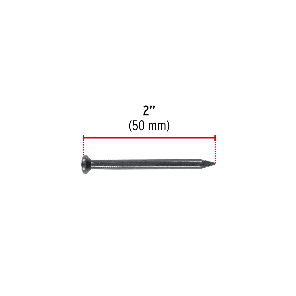 Clavos para concreto, 2", negros, bolsa de 1 kg