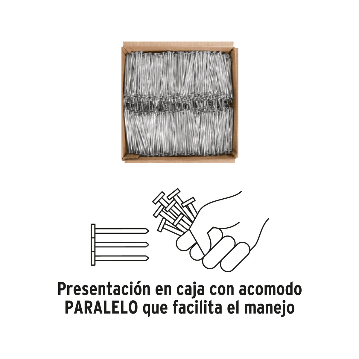 Clavo para concreto, granel, 2-1/2", galvanizado, caja 25 kg