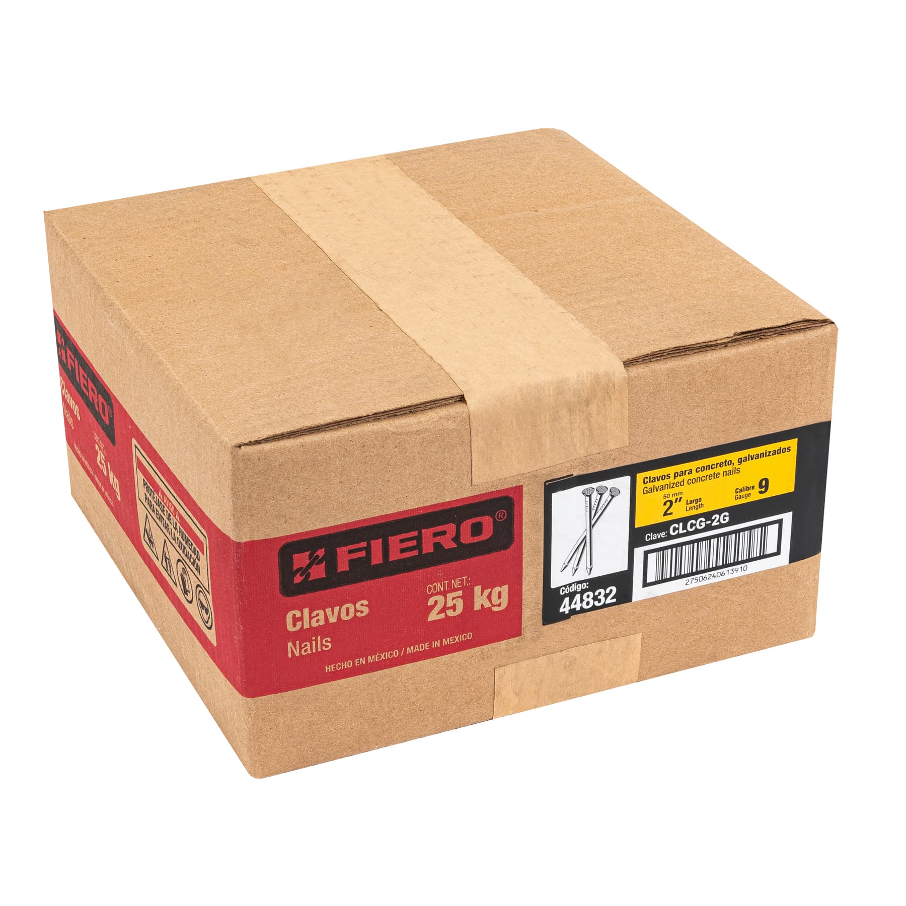 Clavo para concreto, a granel, 2", galvanizado, caja 25 kg
