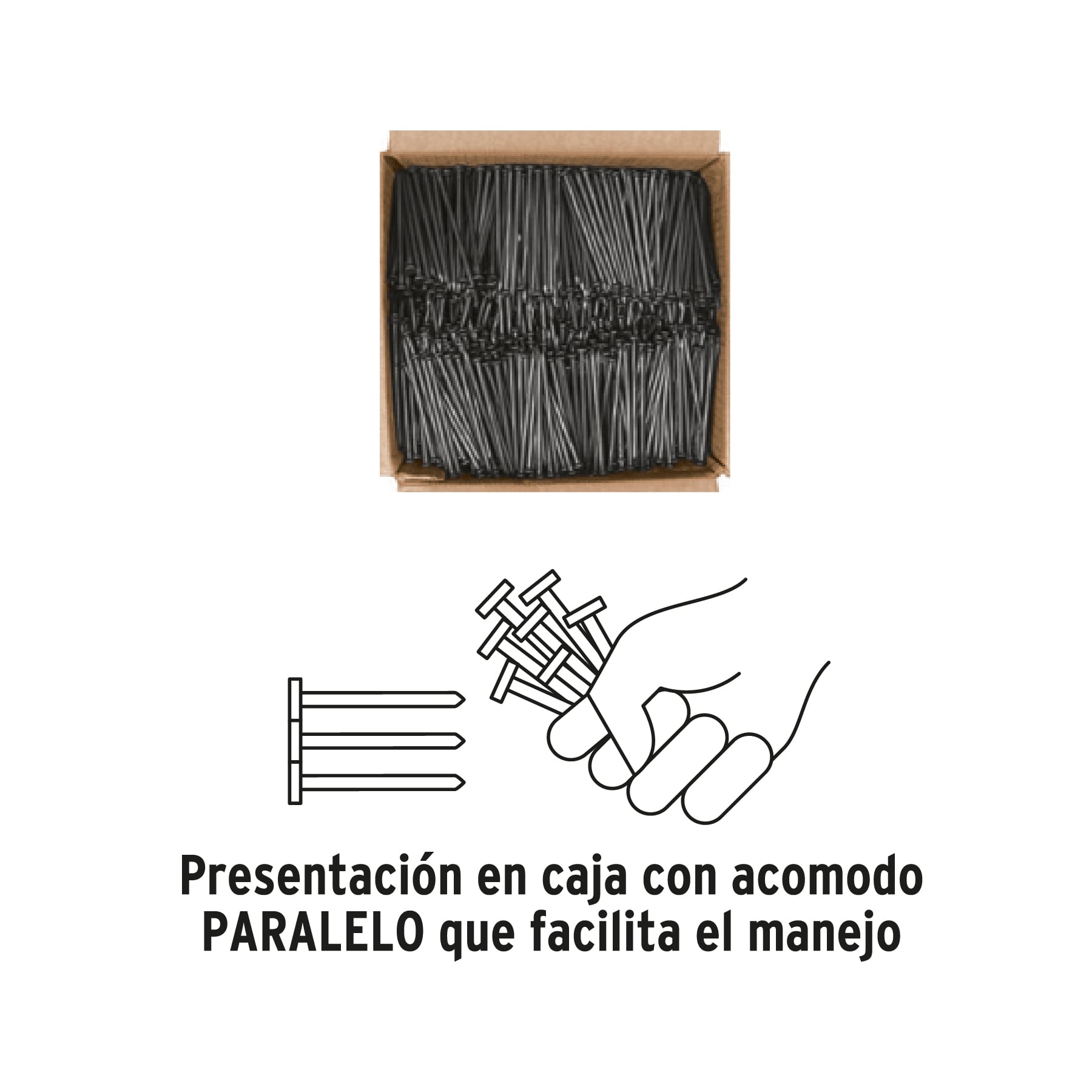Clavo para concreto, a granel, 3-1/2", negro, caja de 25 kg