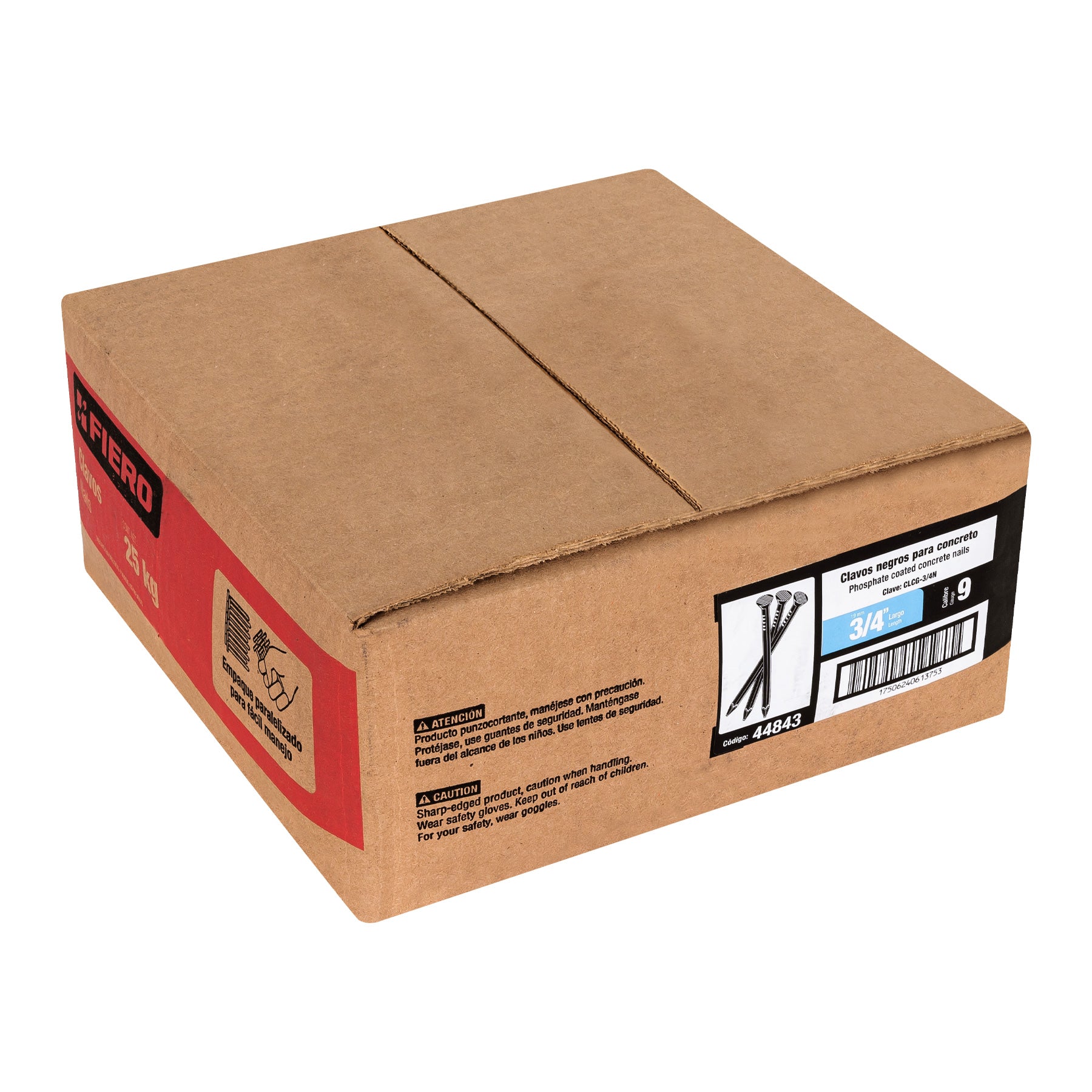 Clavo para concreto, a granel, 3/4", negro, caja de 25 kg
