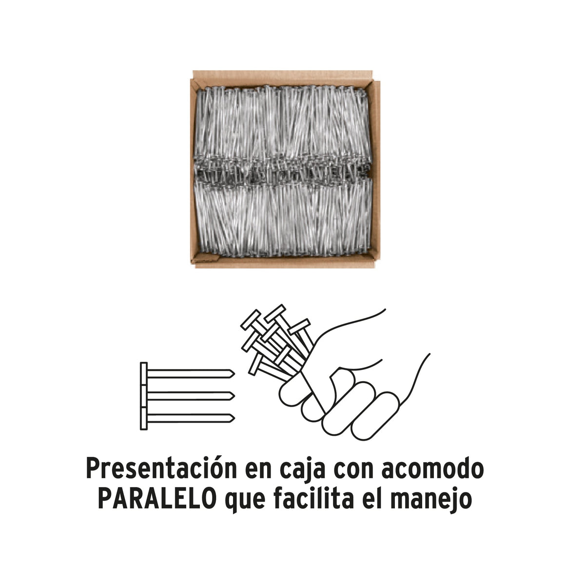Clavo para concreto, a granel, 3", galvanizado, caja 25 kg