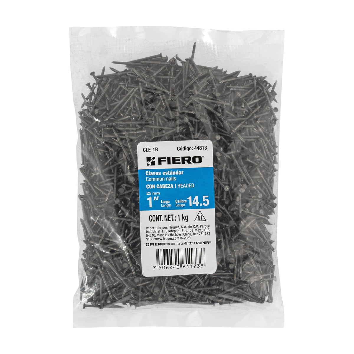 Clavo 1", con cabeza, bolsa de 1 kg