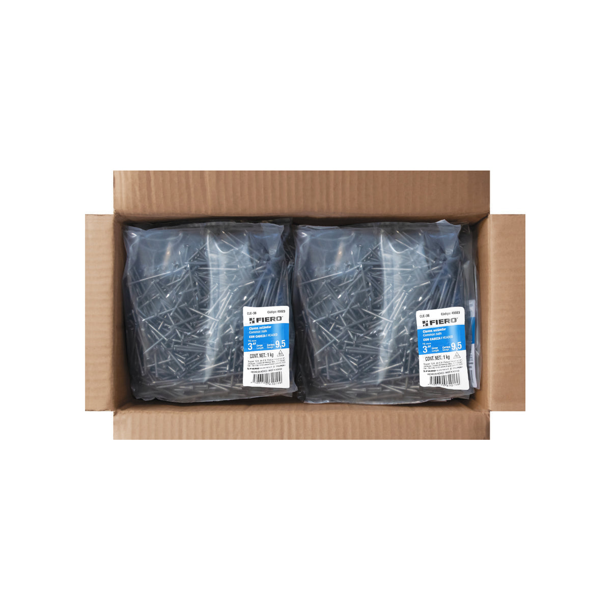 Clavo estandard, 3", con cabeza, bolsa de 1 kg