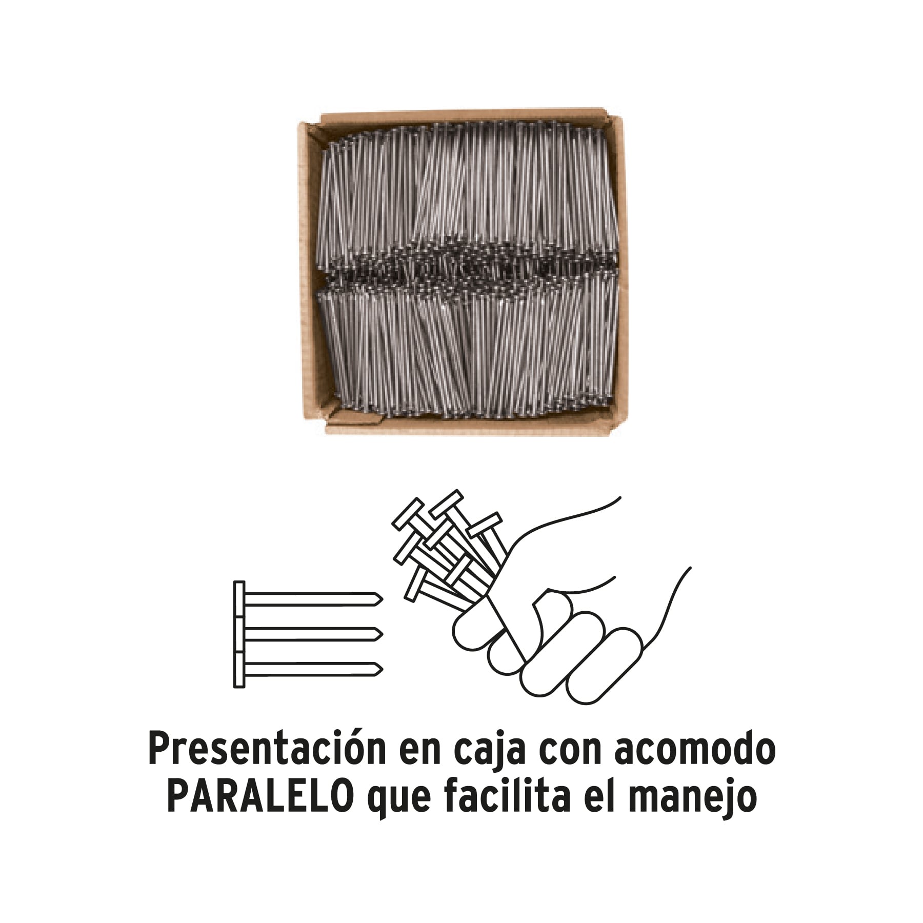 Clavo estandard, 3", con cabeza, caja de 25 kg