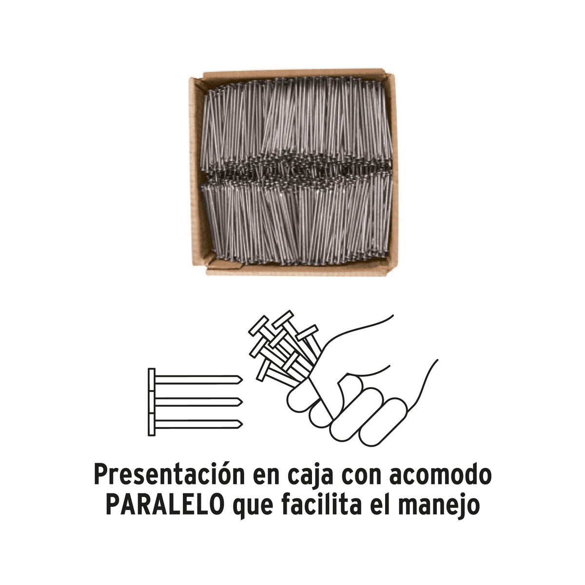 Clavo estandard, 3", con cabeza, caja de 25 kg