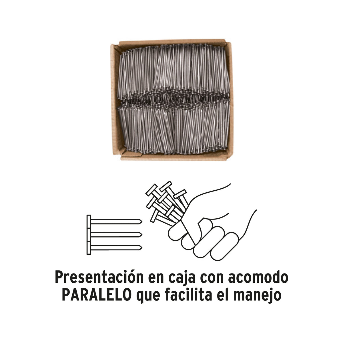 Clavo estandard, 4", con cabeza, caja de 25 kg