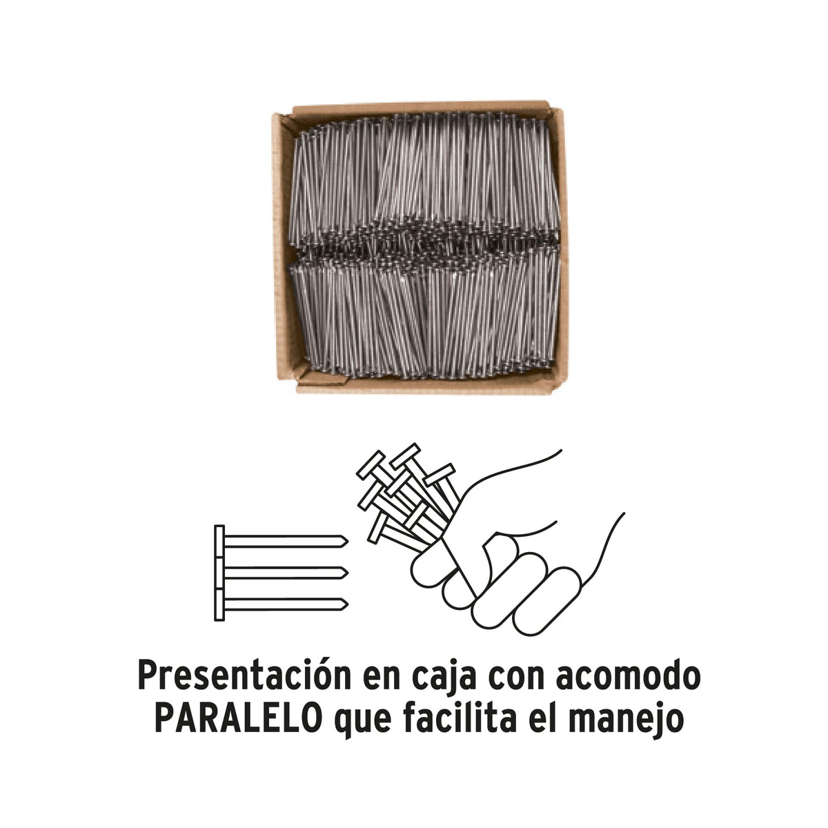 Clavo estandard, 5", con cabeza, caja de 25 kg