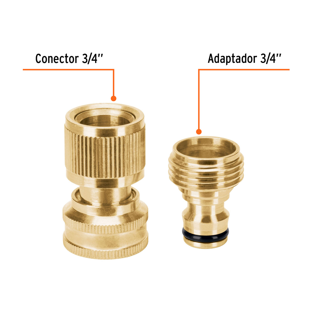 Conector de latón para accesorio de riego de cambio rápido