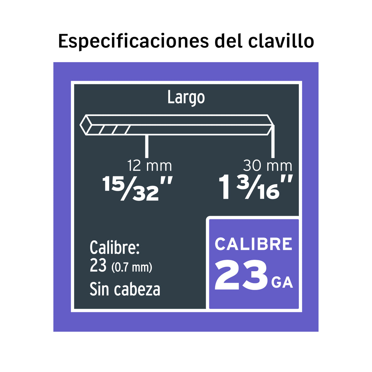 Clavadora neumática, profesional, calibre 23