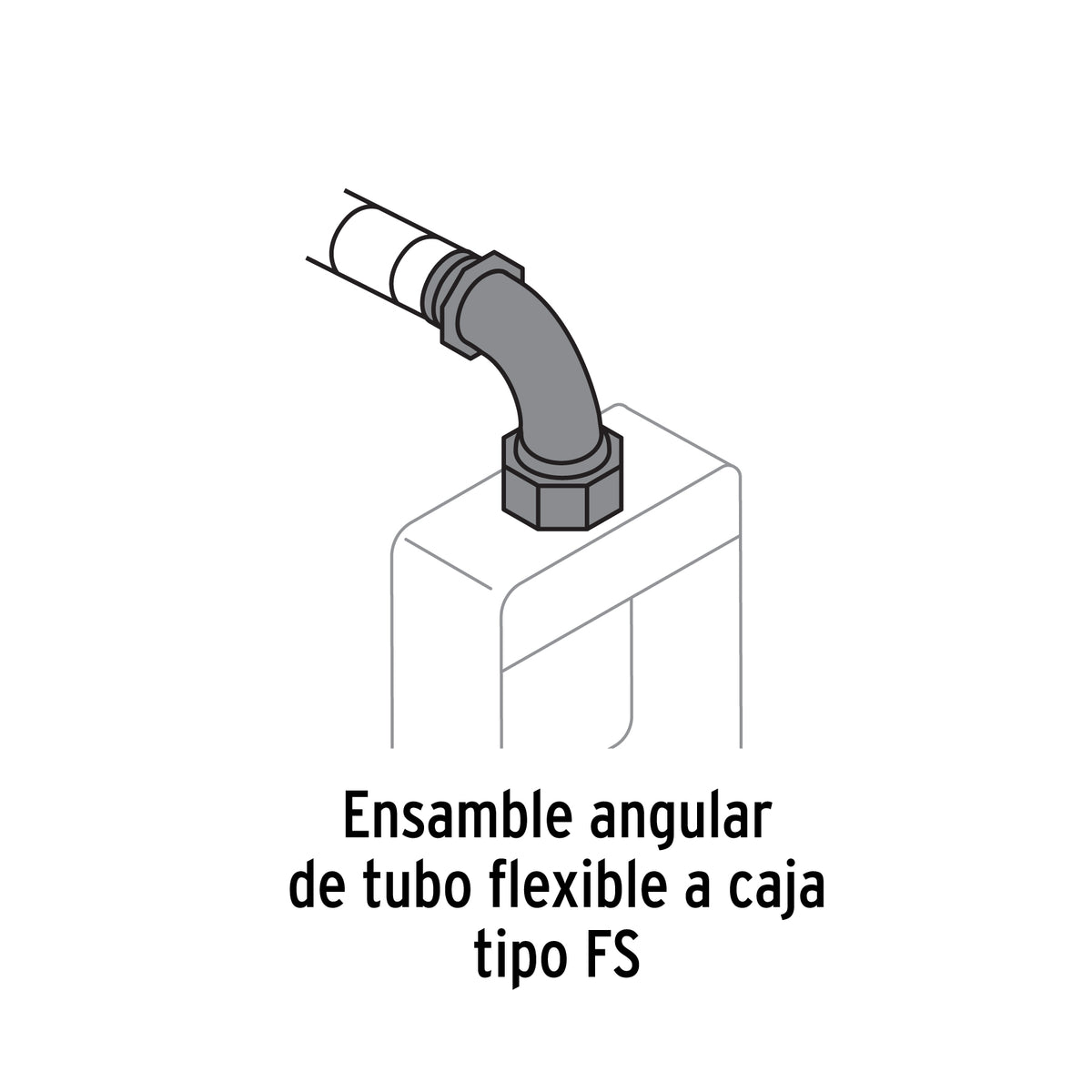 Conector liquid tight 1" curvo, Volteck