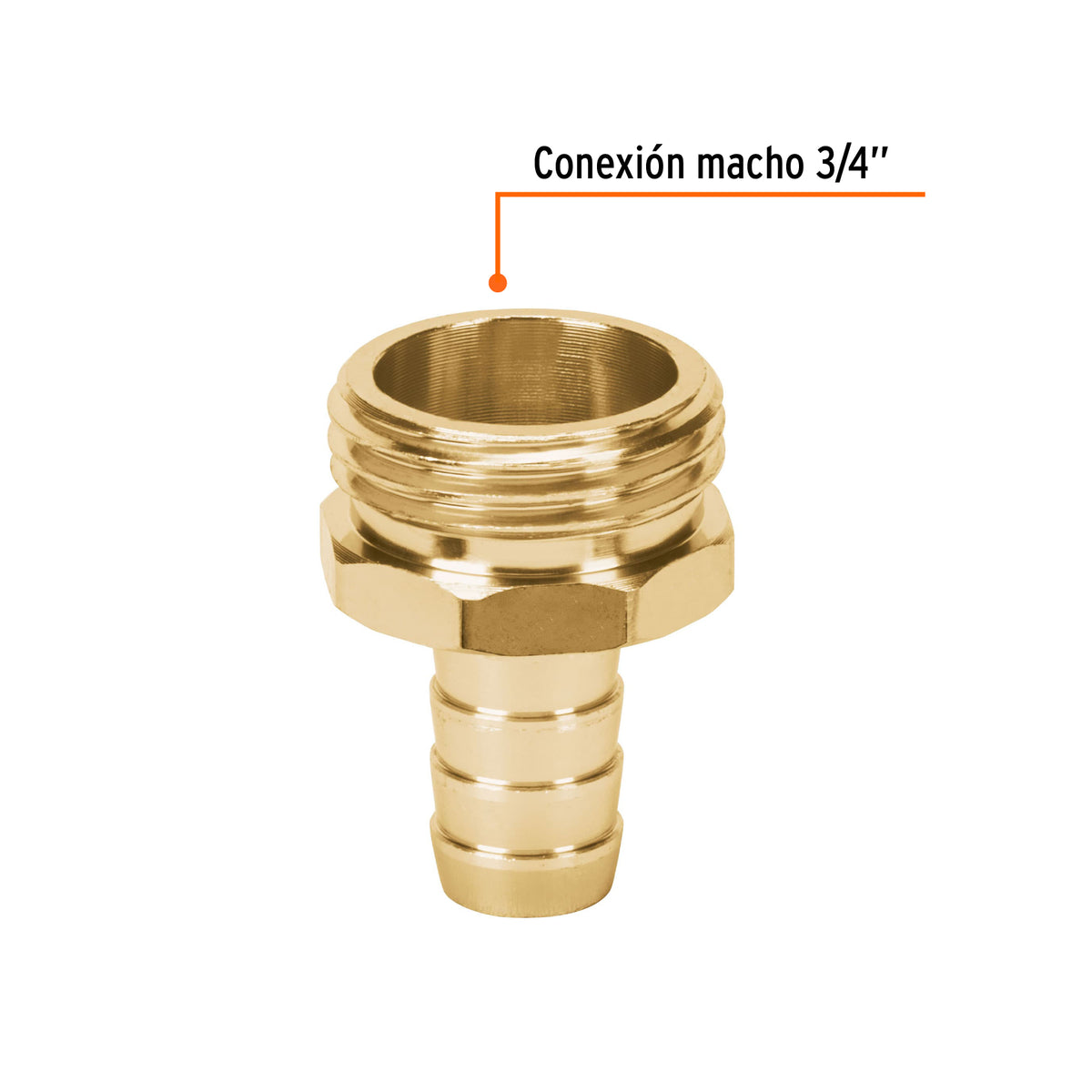 Conector sencillo de aluminio 1/2', macho
