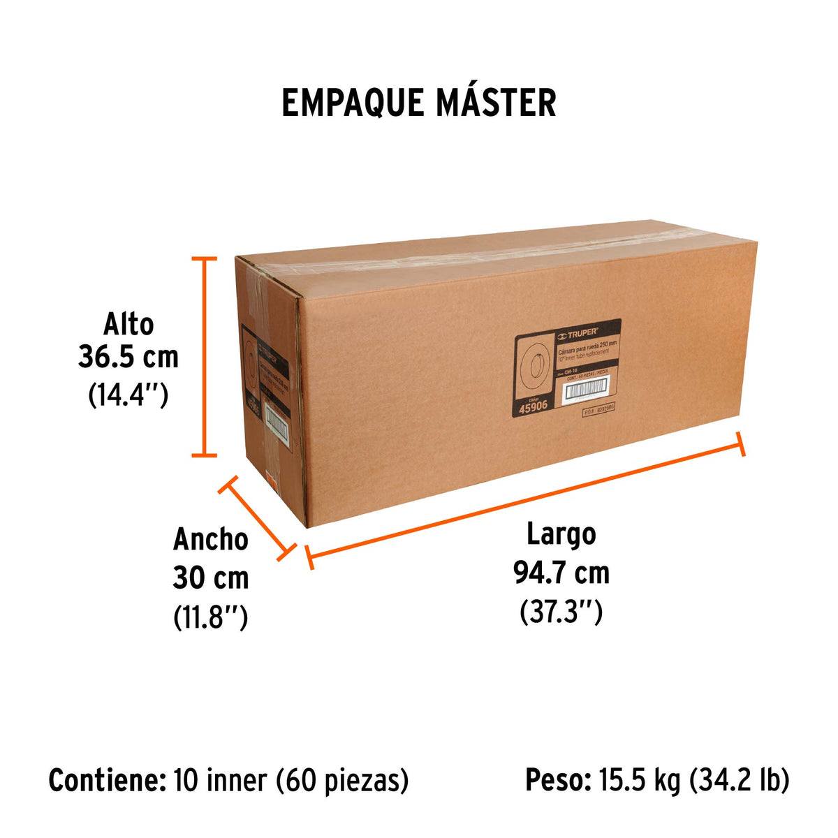 Cámara para rueda neumática de 10", TRUPER