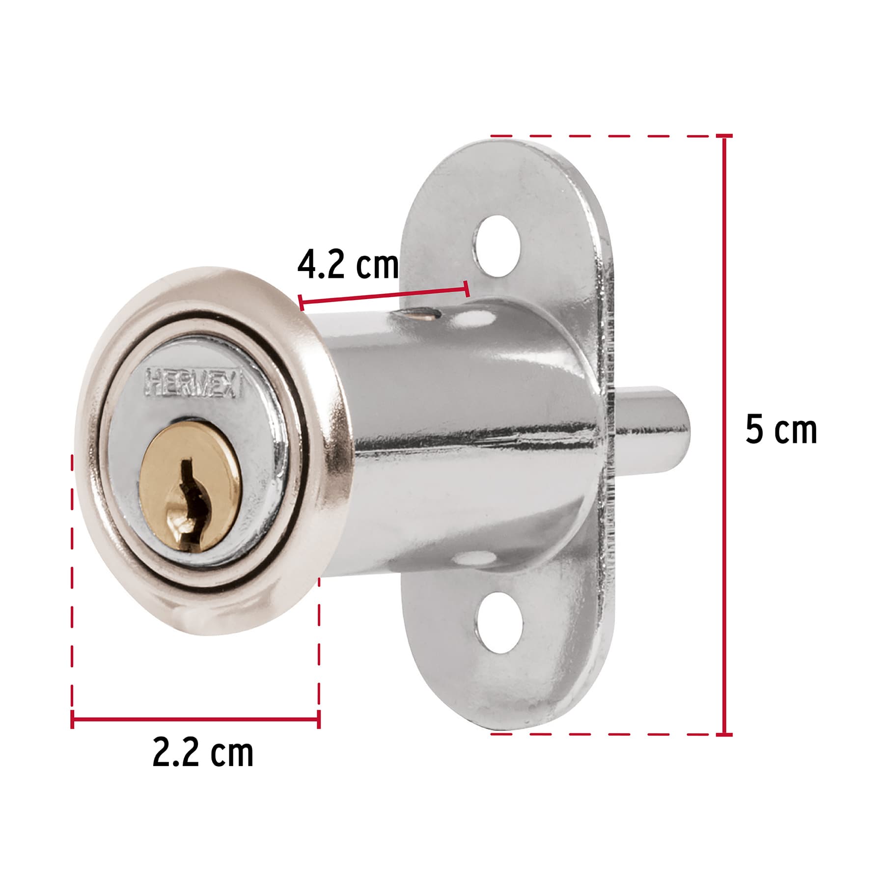 Cerradura para mueble, modelo 20, cromo