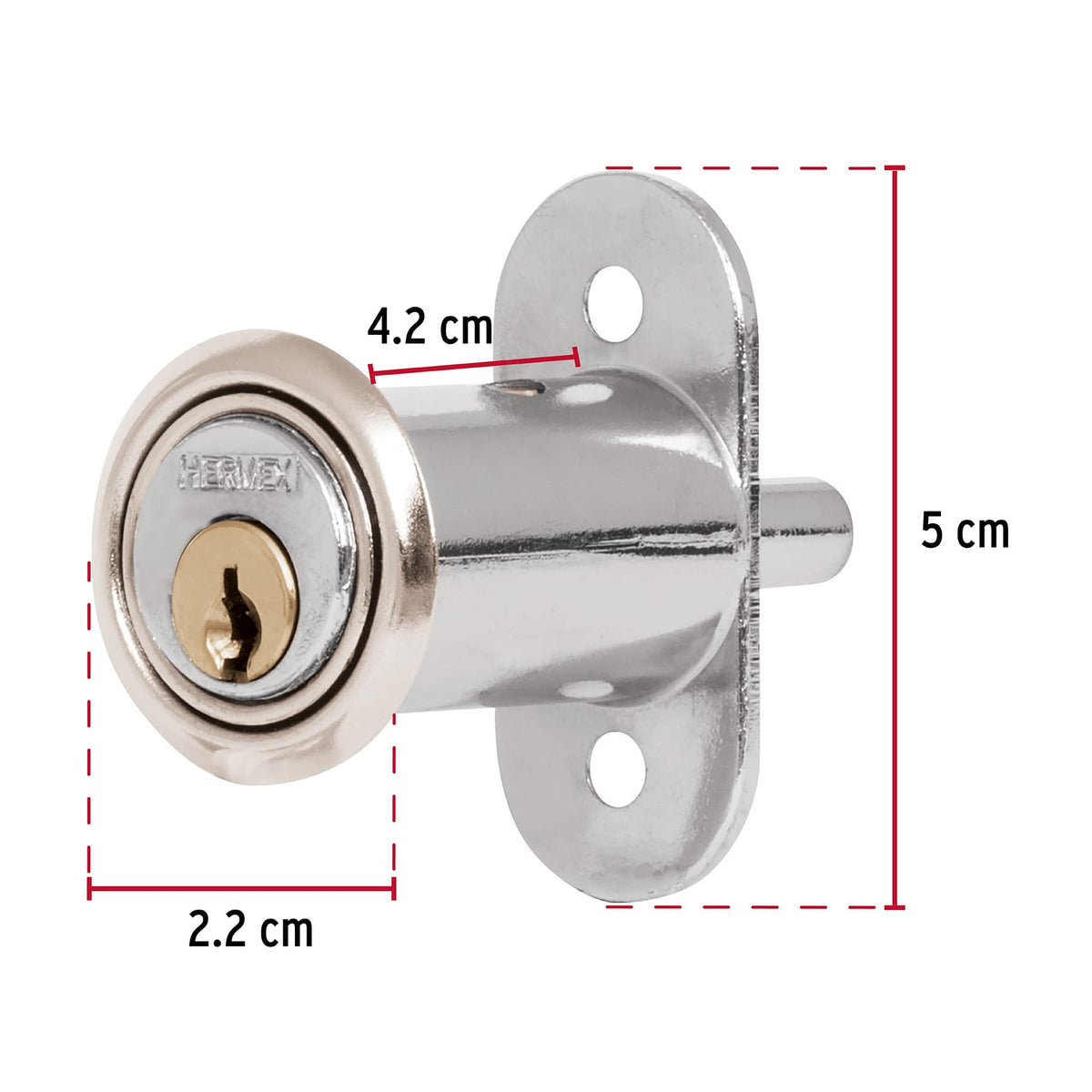 Cerradura para mueble, modelo 20, cromo