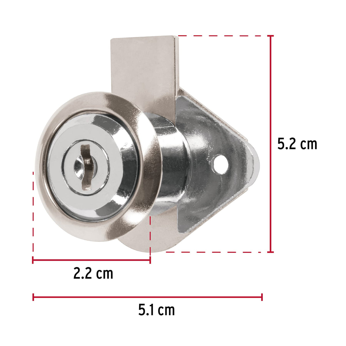 Cerradura para mueble, modelo 21, cromo, Hermex Basic