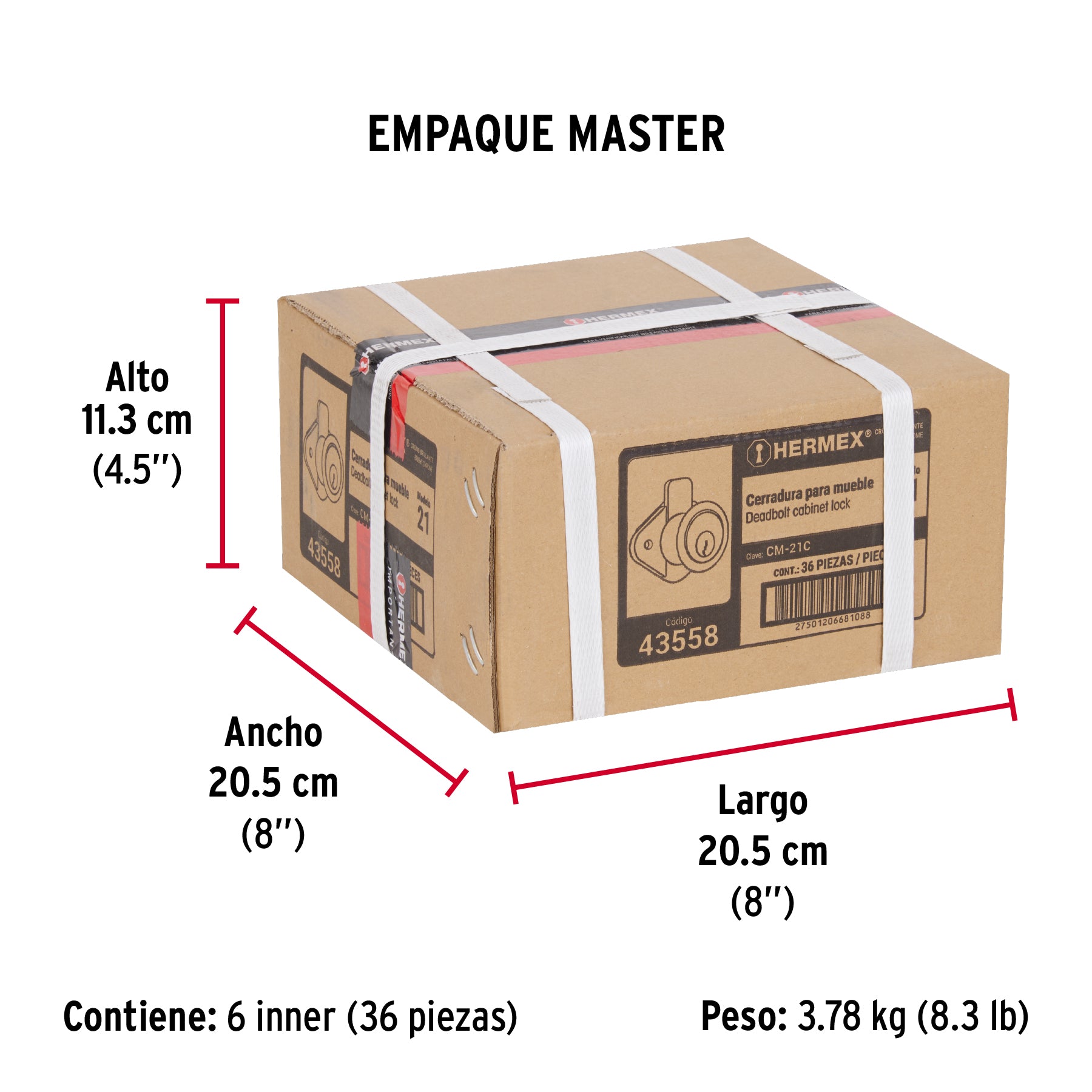 Cerradura para mueble, modelo 21, cromo