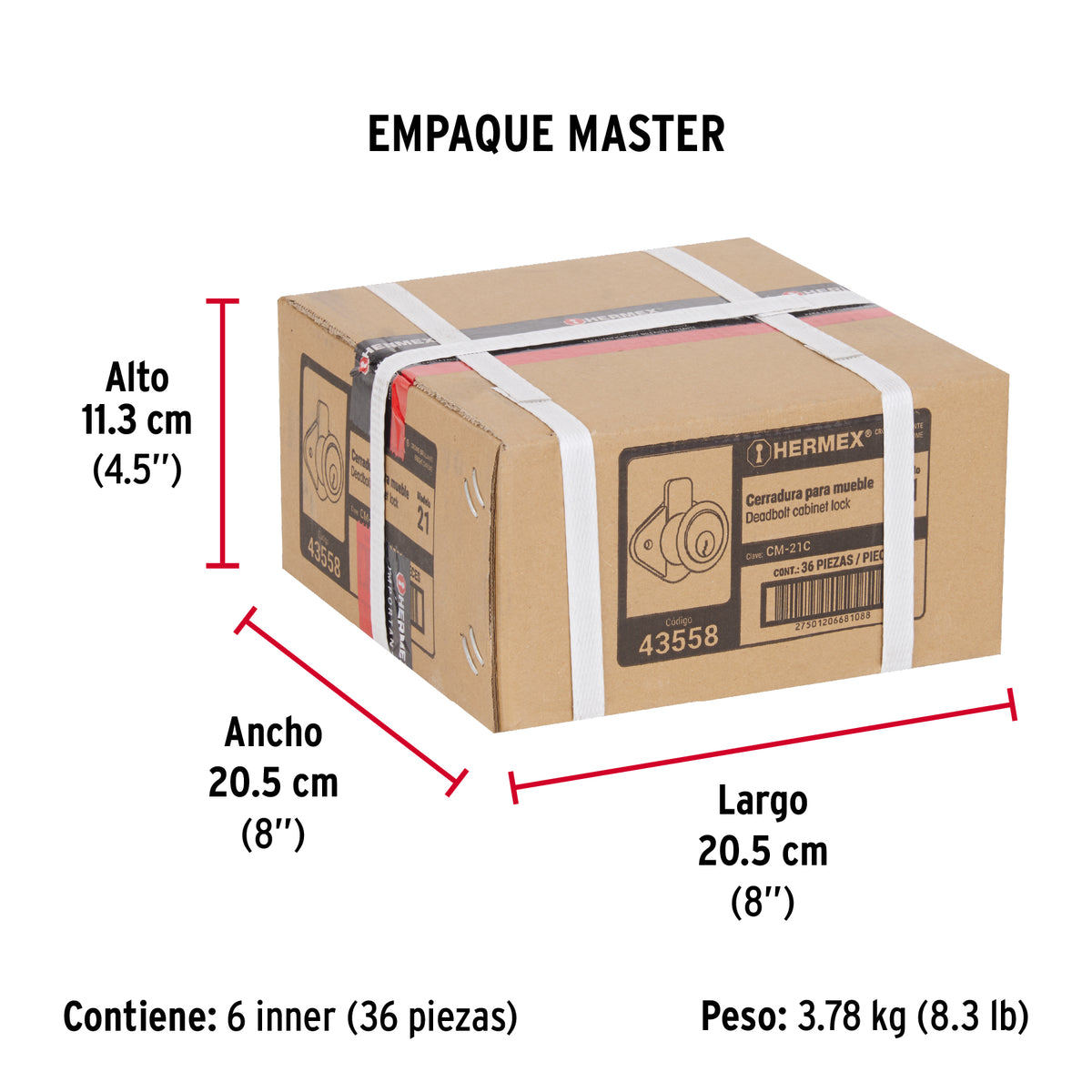 Cerradura para mueble, modelo 21, cromo